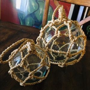 Set of 2 Nautical Hanging Glass Bulbs